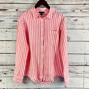 J. Crew tie front blouse